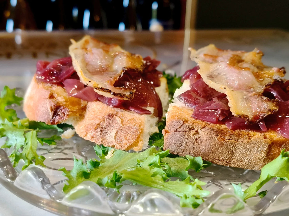 Bruschetta con cipolla rossa di Tropea.