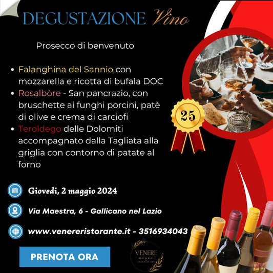 Degustazione vini - 2 maggio 2024 - ristorantevenere