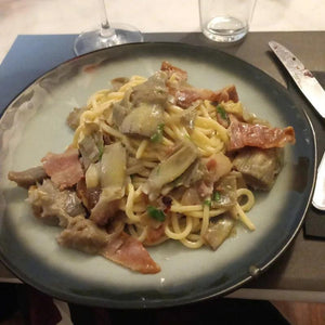 Fettuccine carciofi e guanciale - ristorantevenere